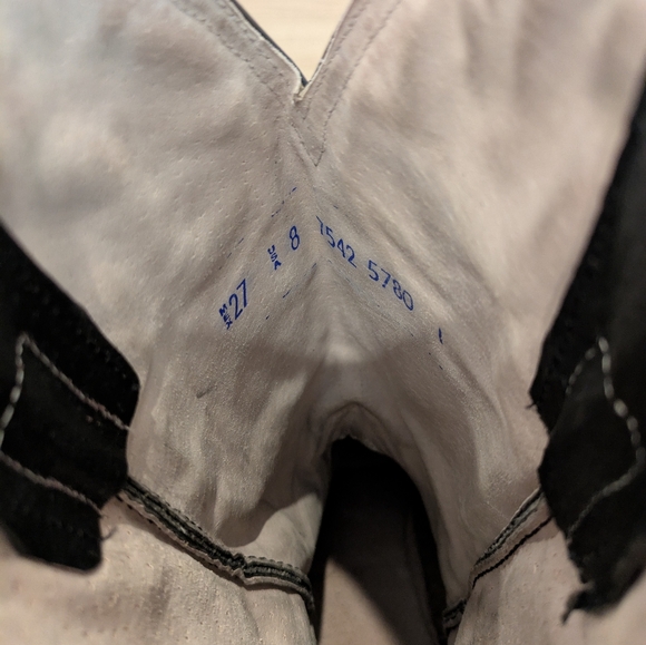 Toro Palomo -  Black Cowboy Boots With White Embroidery - Size 8 - Picture 8 of 11